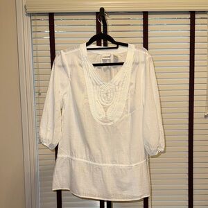 Chico's White Textured Blouse